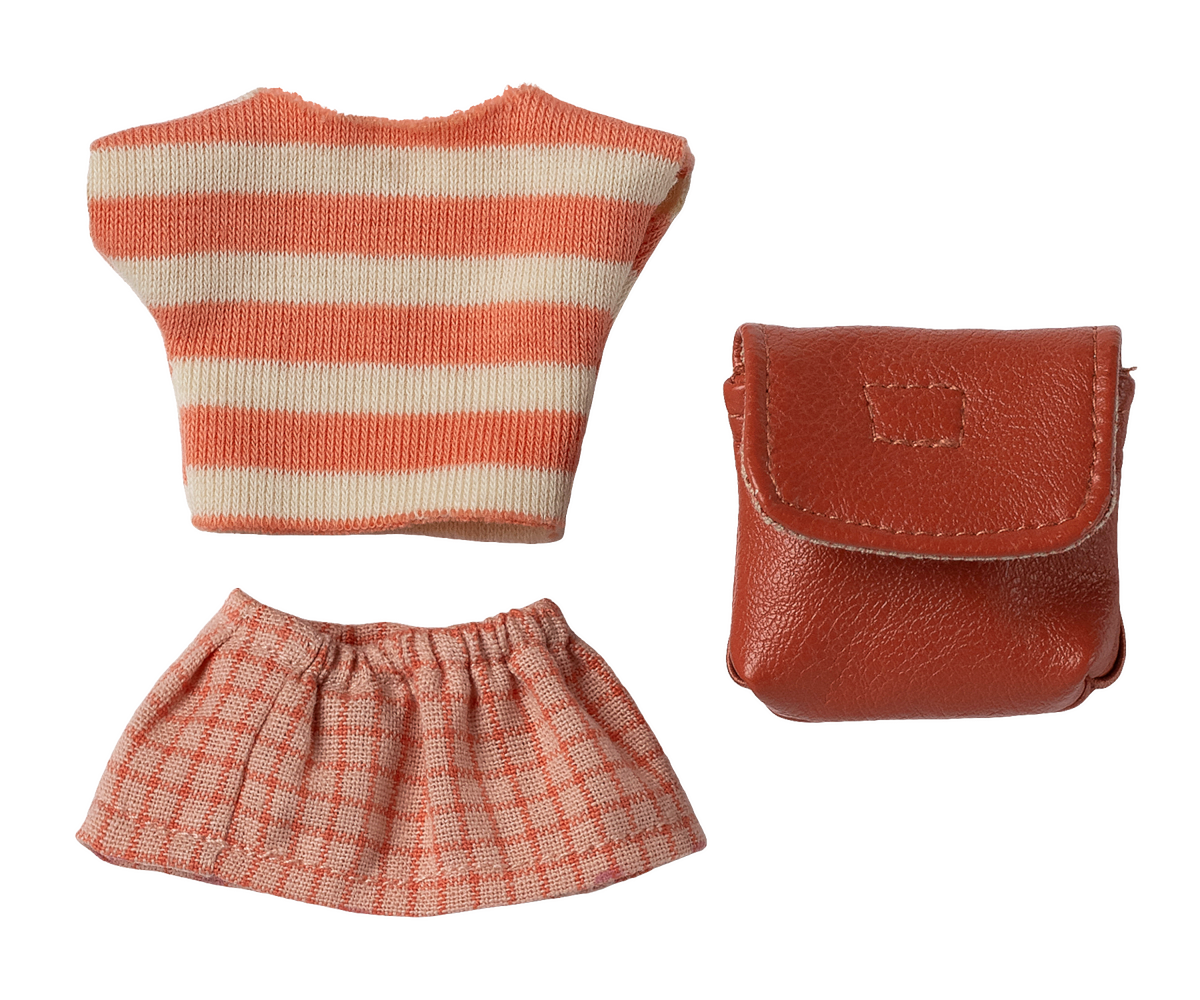 Clothes and bag, Big sister mouse-Coral