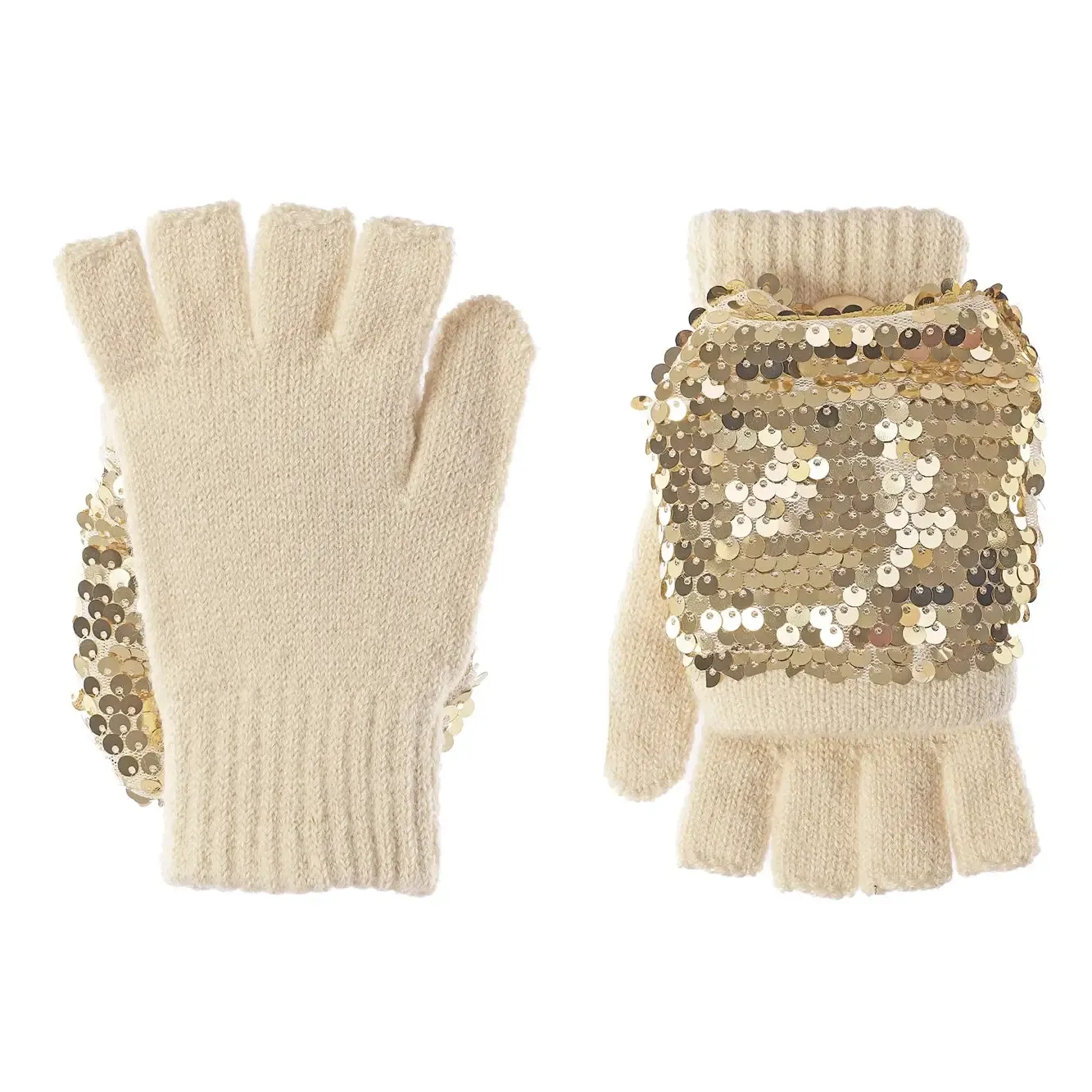 Shimmer Sequin Knitted Gloves