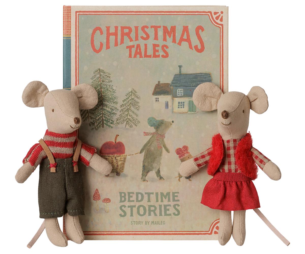 Christmas twin Mouse, Little sister and brother in book