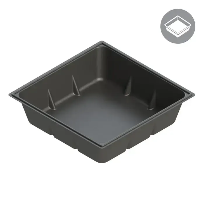 100 GAL SQUARE BLACK RESERVOIR