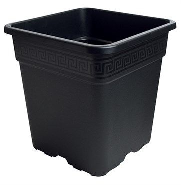 GRO PRO BLACK SQUARE POT 5 GAL LT18