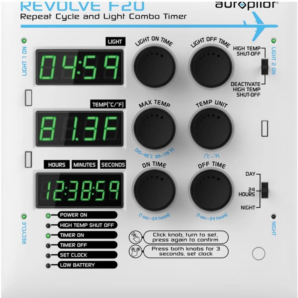 AUTOPILOT REVOLVE F20 REPEAT CYCLE AND LIGHT COMBO TIMER
