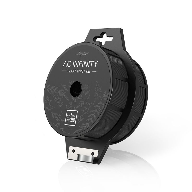 AC INFINITY BLACK TWIST TIES WITH BUILT-IN CUTTER, 100M