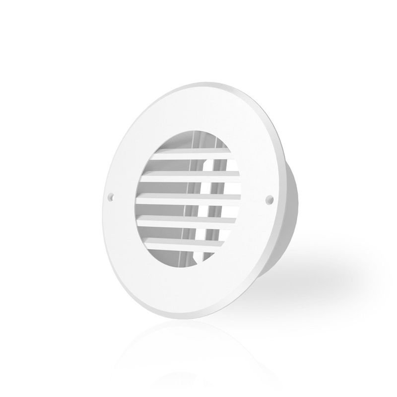 WALL-MOUNT DUCT GRILLE VENT, WHITE STEEL, 4-INCH