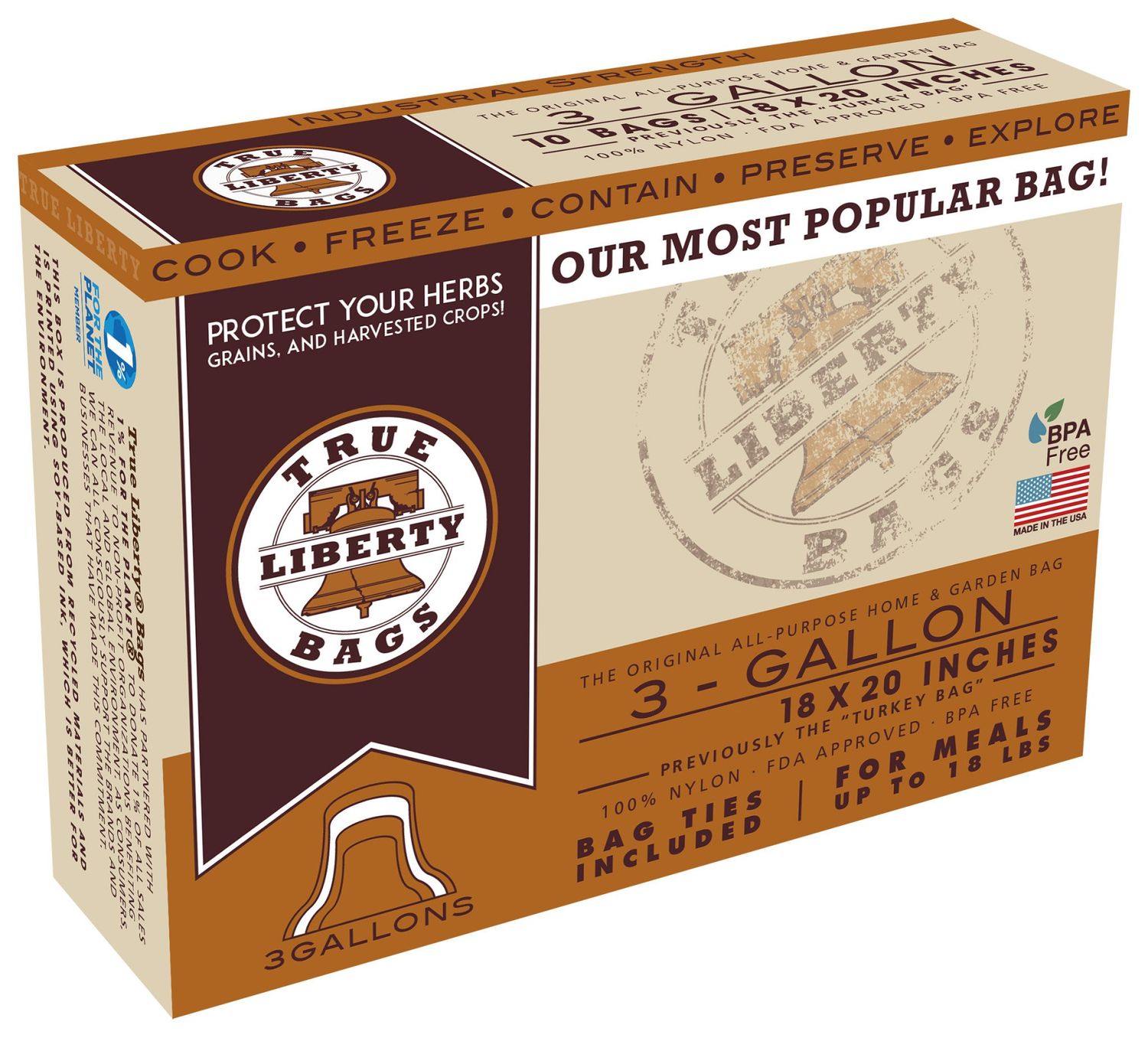 TRUE LIBERTY 3 GAL TURKEY BAGS (10/PACK)