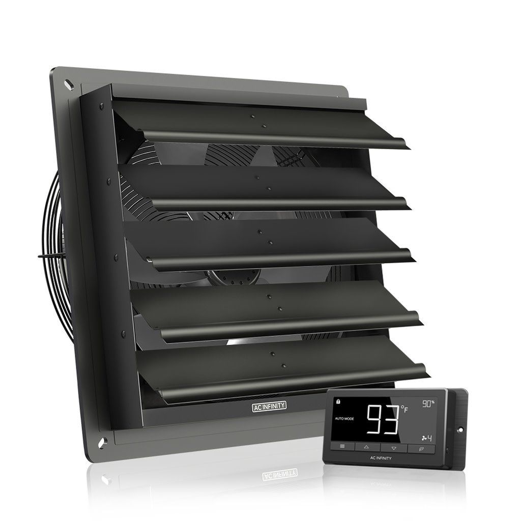 AIRLIFT T16, SHUTTER EXHAUST VENTILATION FAN 16", TEMPERATURE AND HUMIDITY CONTROLLER