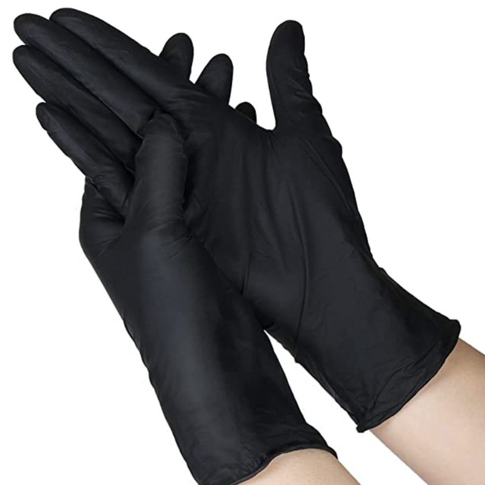 BLACK POWDER FREE NITRILE GLOVES 6MIL MEDIUM (100/BOX)