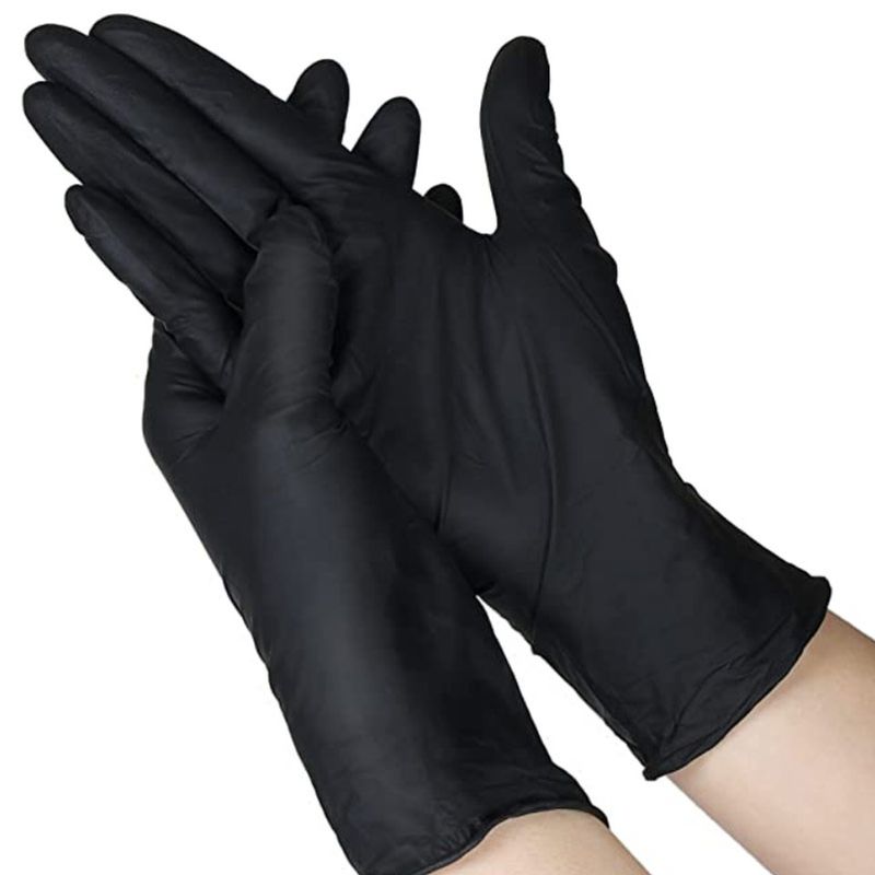 BLACK POWDER FREE NITRILE GLOVES 6MIL MEDIUM (100/BOX)