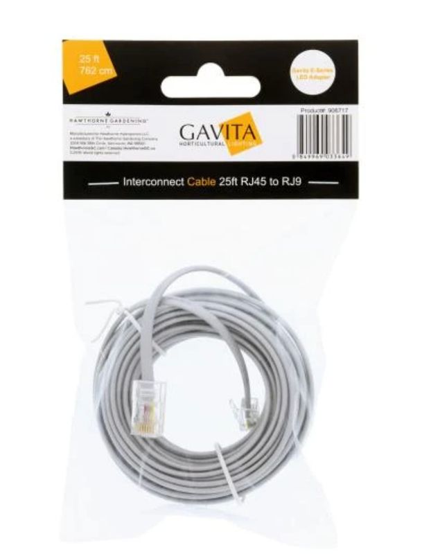 GAVITA E-SERIES LED ADAPTER INTERCONNECT CABLE 25FT RJ45 to RJ9