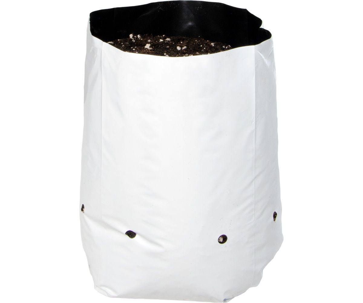 2 GAL BLACK AND WHITE PLASTIC GROW BAGS (CASE 500)