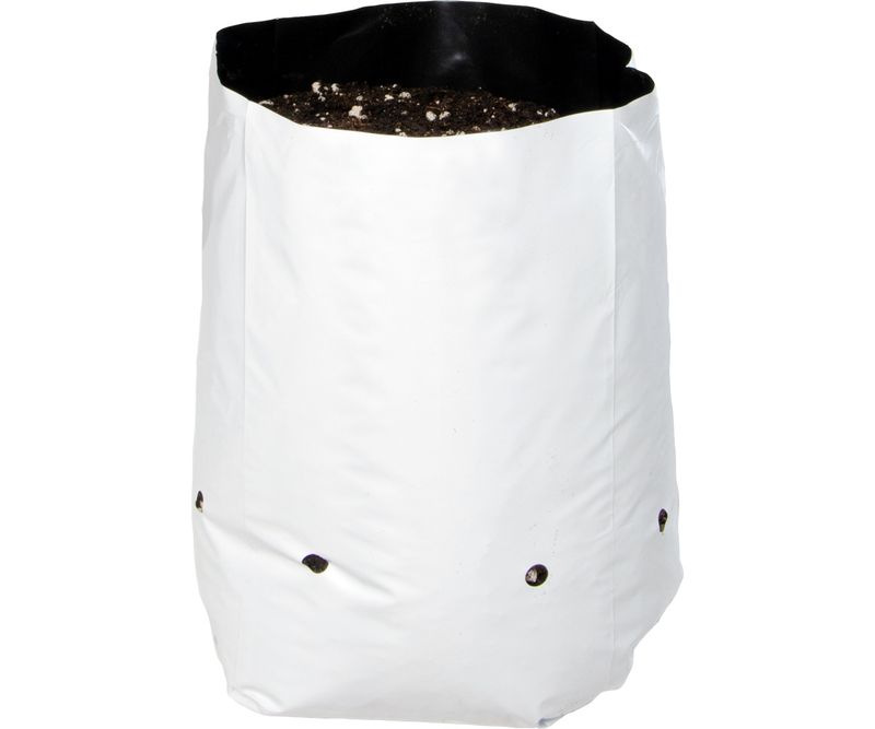 2 GAL BLACK AND WHITE PLASTIC GROW BAGS (CASE 500)