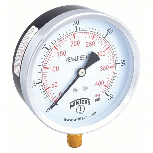 GLYCERINE FILLED PRESSURE GAUGE 1/4" MNPT