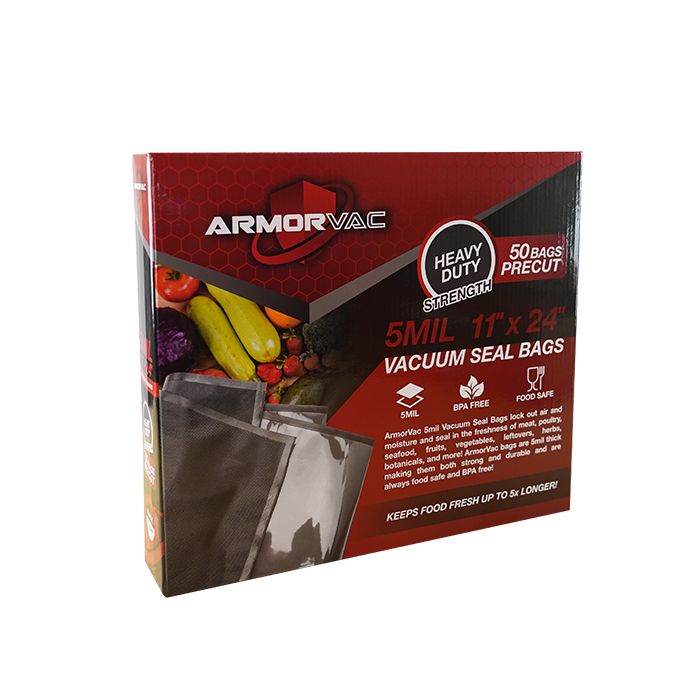 VACUUM SEAL BAG 11" x 24" CLEAR / BLACK (BOX OF 50)