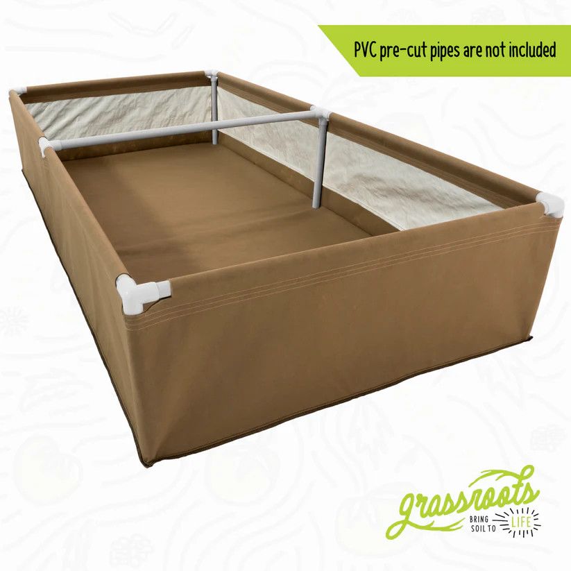 GRASS ROOTS LIVING SOIL FABRIC BED 4x16x1.5 W/TRELLIS MOUNTS