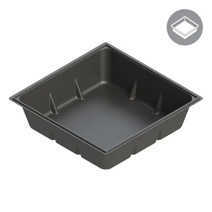 100 GAL SQUARE BLACK RESERVOIR