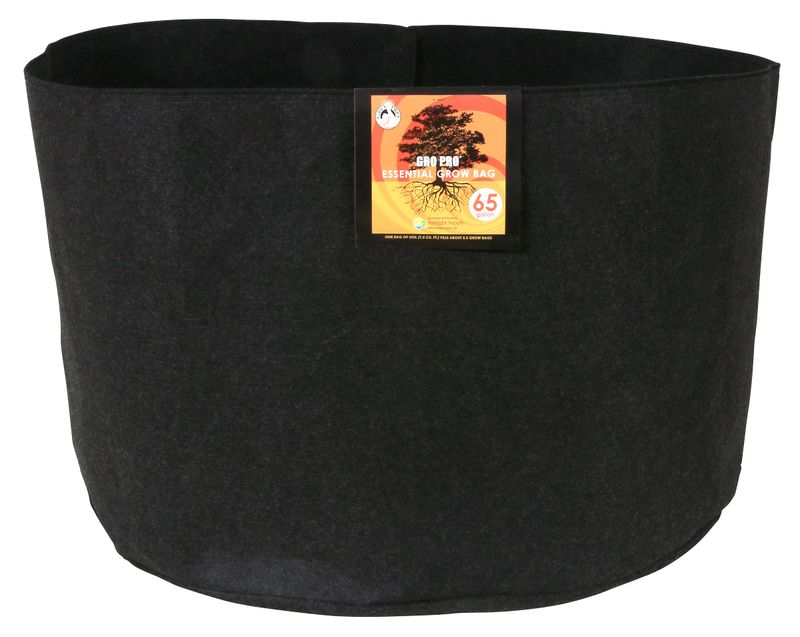 GRO PRO ESSENTIAL ROUND FABRIC POT BLACK 65 GAL