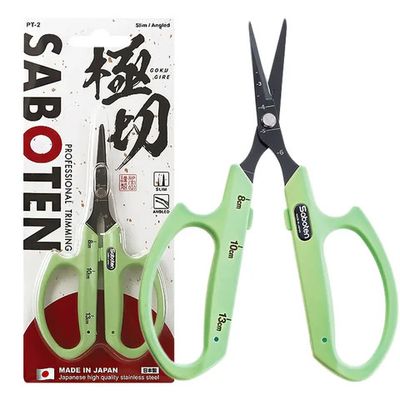SABOTEN GREEN HANDLE SCISSORS STRAIGHT (NO MAGNET)