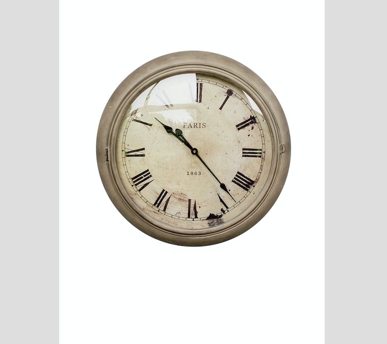CLOCK &#39;PARIS&#39; METAL &amp; CONVEX GLASS