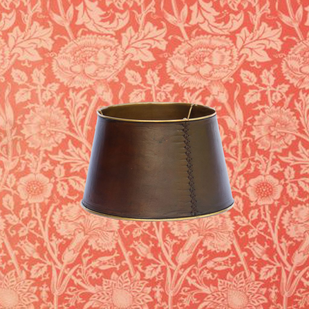 Cylindrical shade leather &amp; brass (20)