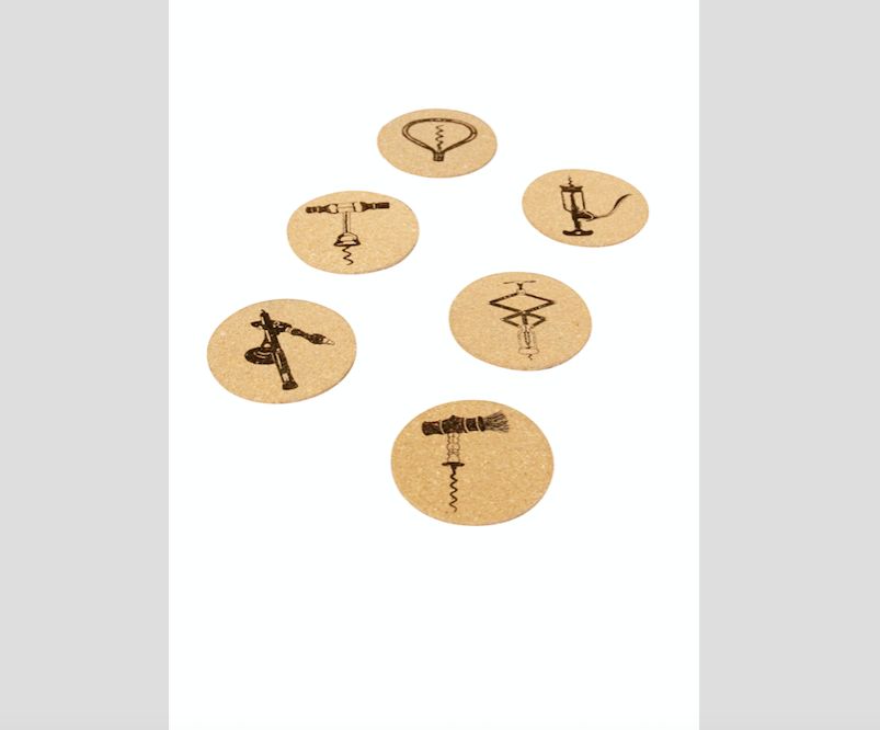 S/6 CORK COASTERS