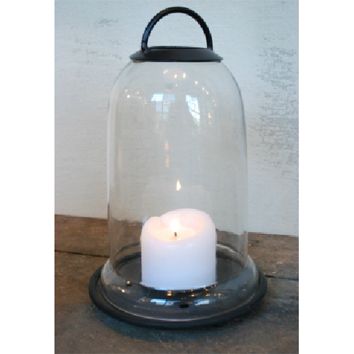 SMALL CANDLE HOLDER WITH METAL BASE