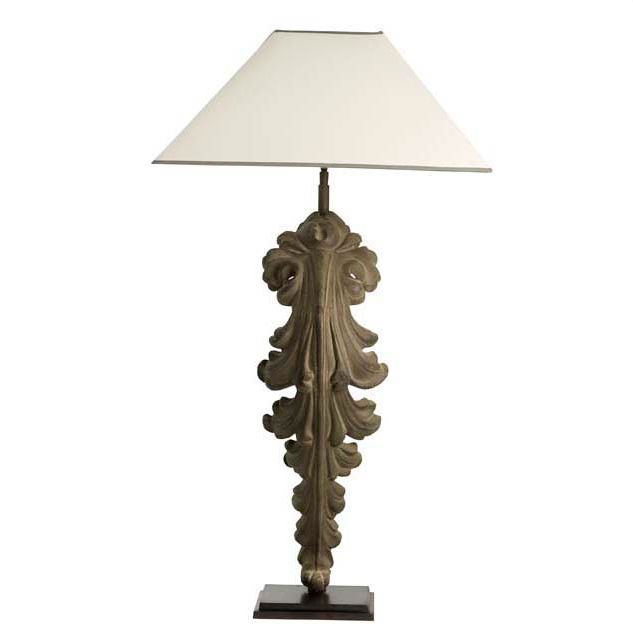 TABLE LAMP BEAU SITE ANTIQUE GREEN