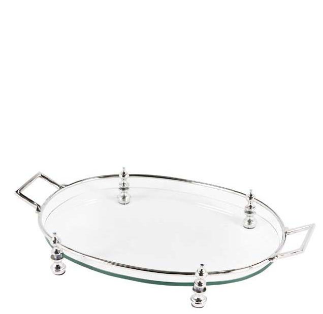 TRAY OVAL W/GLASS