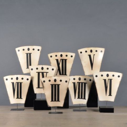 ENAMELLED ROMAN NUMBER PLATES (SET OF 12)