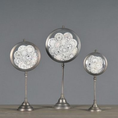 CLOCK FACES IN STANDS (SET OF 3)
