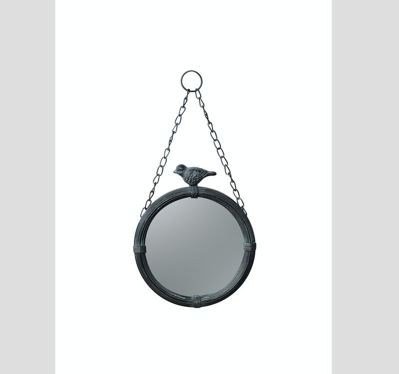 IRON MIRROR W/CHAIN &#39;BIRDY&#39;