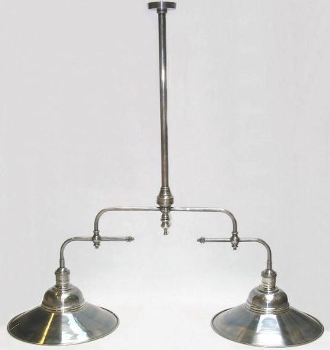 HANGING LAMP 2 NICKEL SHADE
