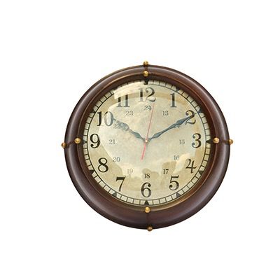 WALL CLOCK W/LEATHER