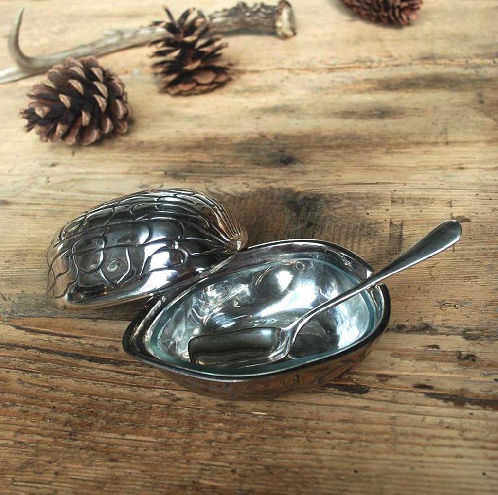 NUT BOX W/GLASS &amp; SPOON