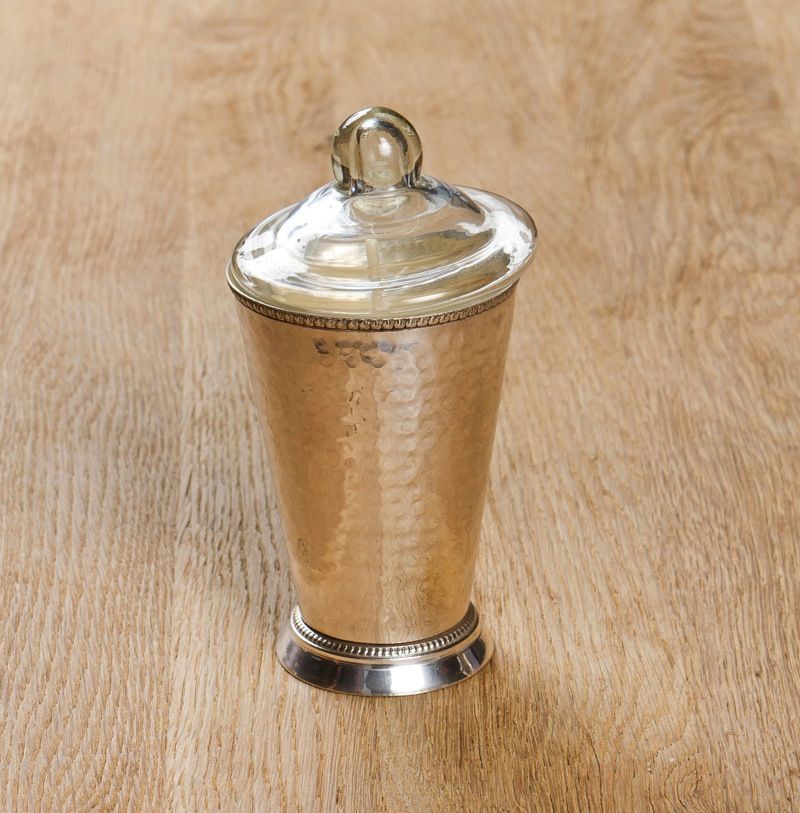 SILVER VOTIVE WITH WAX