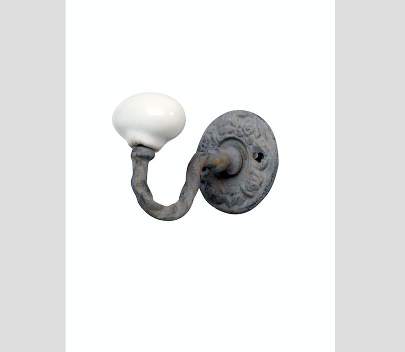 DECORATIVE HOOK W/ROUND GREY