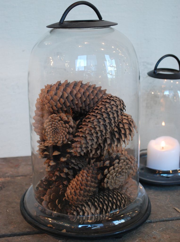 LARGE CANDLE JAR W/METAL BASE &amp; HANDLE