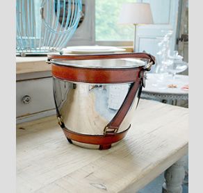 WINE COOLER W/BROWN LEATHER