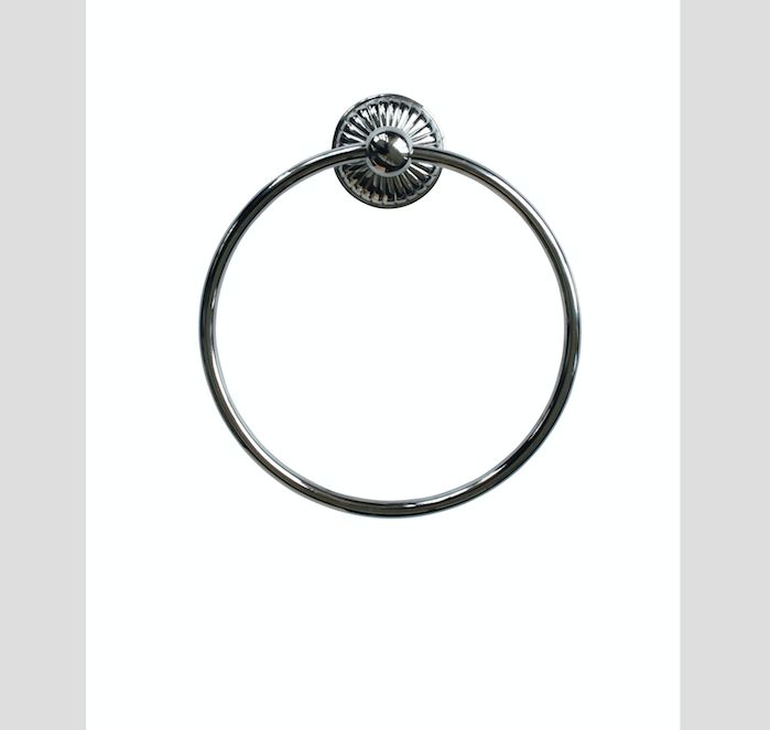 TOWEL RAIL &#39;ROSACE&#39; NICKEL FINISH