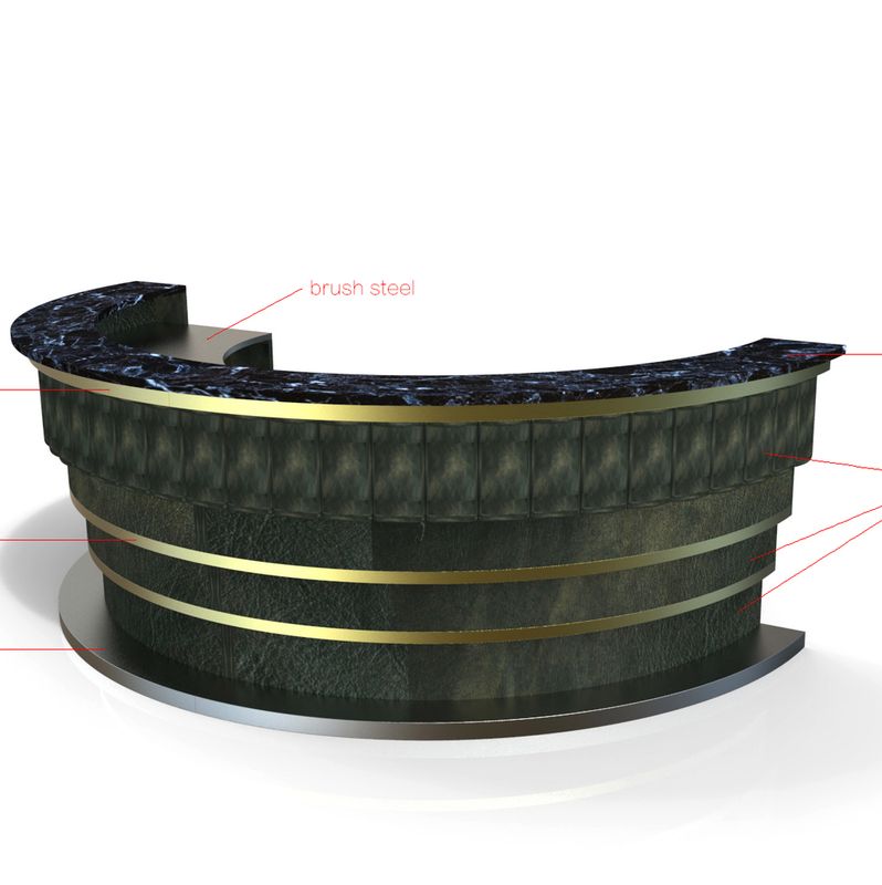BAR TABLE CURVED W BASIN-OSB&amp;AERO&amp;MAR.B.POL
