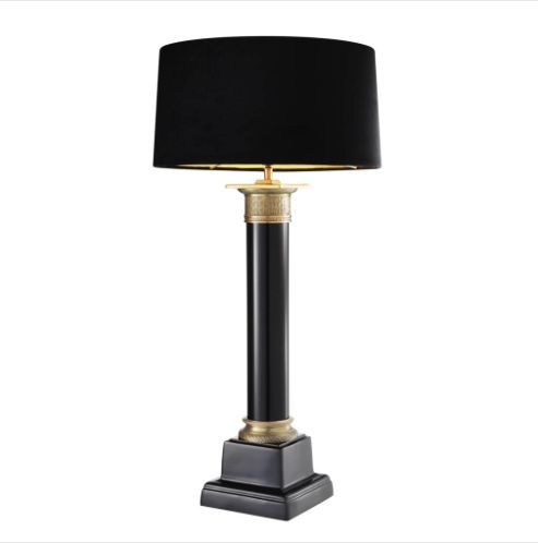 TABLE LAMP MONACO BLACK/INC SHADE