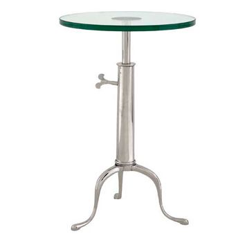 SIDE TABLE BROMPTON SHINY NICKEL/GLASS