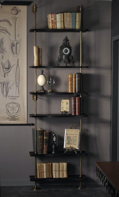 RACK - 6 SHELVES ANTIC BRASS FINISH