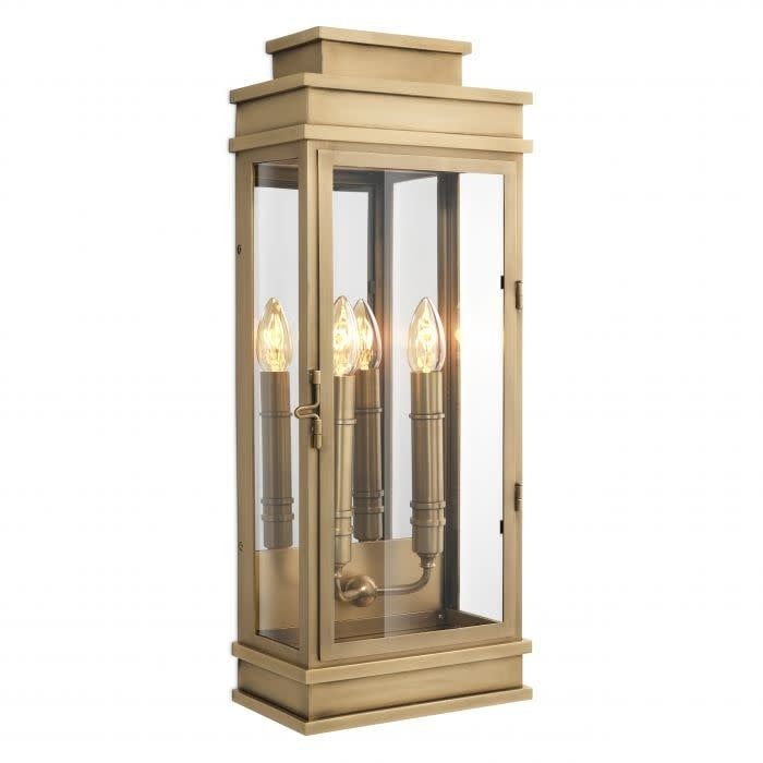 WALL LAMP LINLEY ANTIQUE BRASS FINISH L