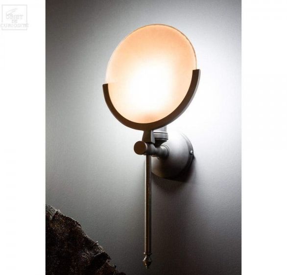 WALL LAMP BLACK METAL AND WHITE DIFFUSER