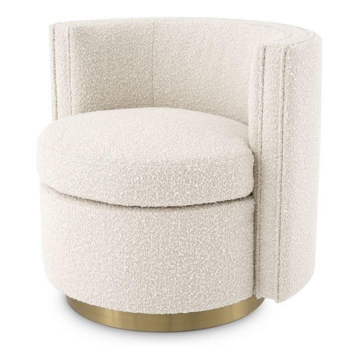 CHAIR SWIVEL AMANDA BOUCLE_ CREAM