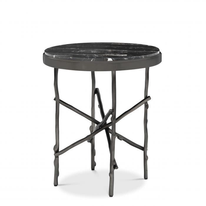 SIDE TABLE TOMASSO BRONZE FINISH PORTORO MARBLE