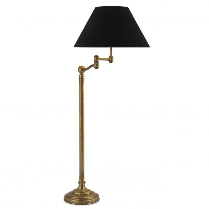 FLOOR LAMP REGIS VINTAGE BRASS FINISH INCL SHADE