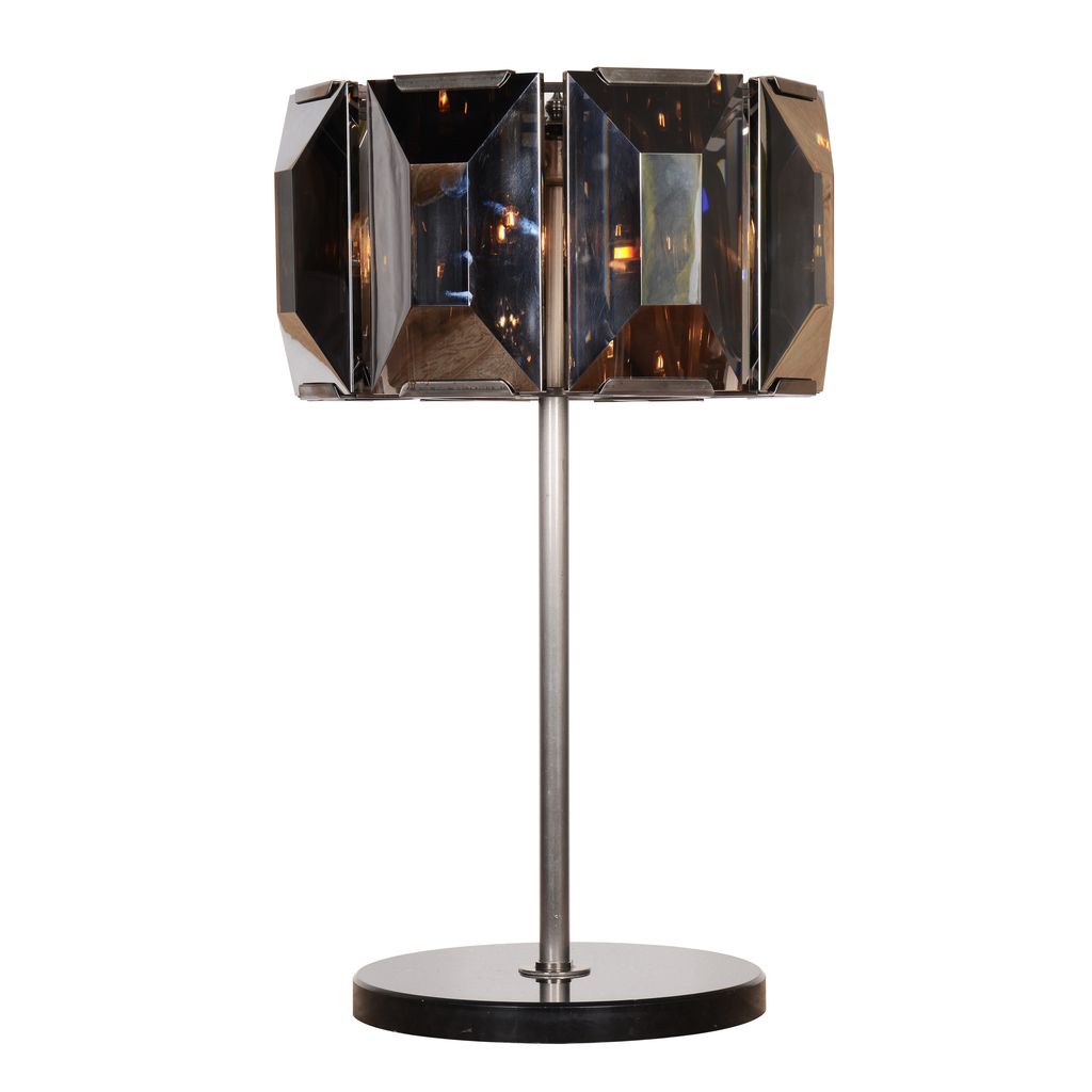TABLE LAMP FACET CRYSTAL W DIM-GREY