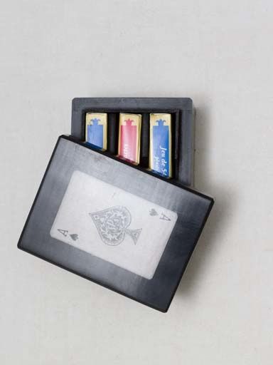 RESIN CARD BOX WITH 3 COMPARSTMENTS