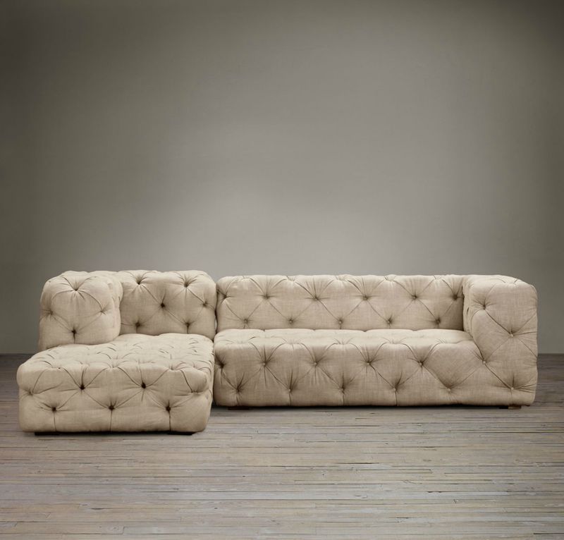 SECTIONAL SOHO TUFTED LHF CHAS-B.L.SND &amp; W.OAK